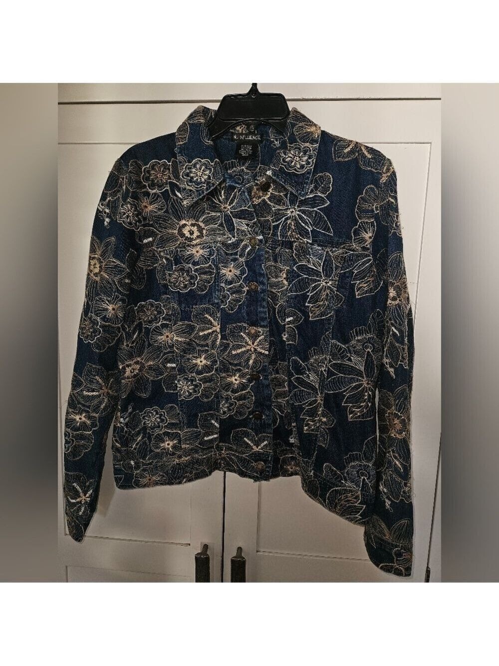 Nu Influence Embroidered Denim Jacket Size M